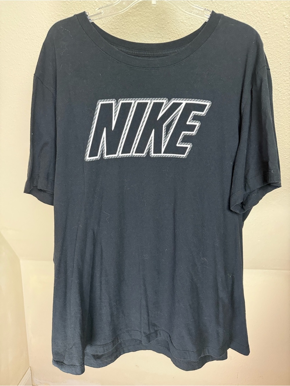 NIKE Black Tee with big Logo. XXL